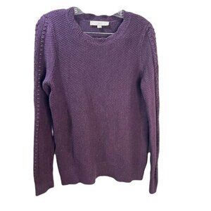 LOFT Cable Knit Tunic Sweater‎ Purple Medium